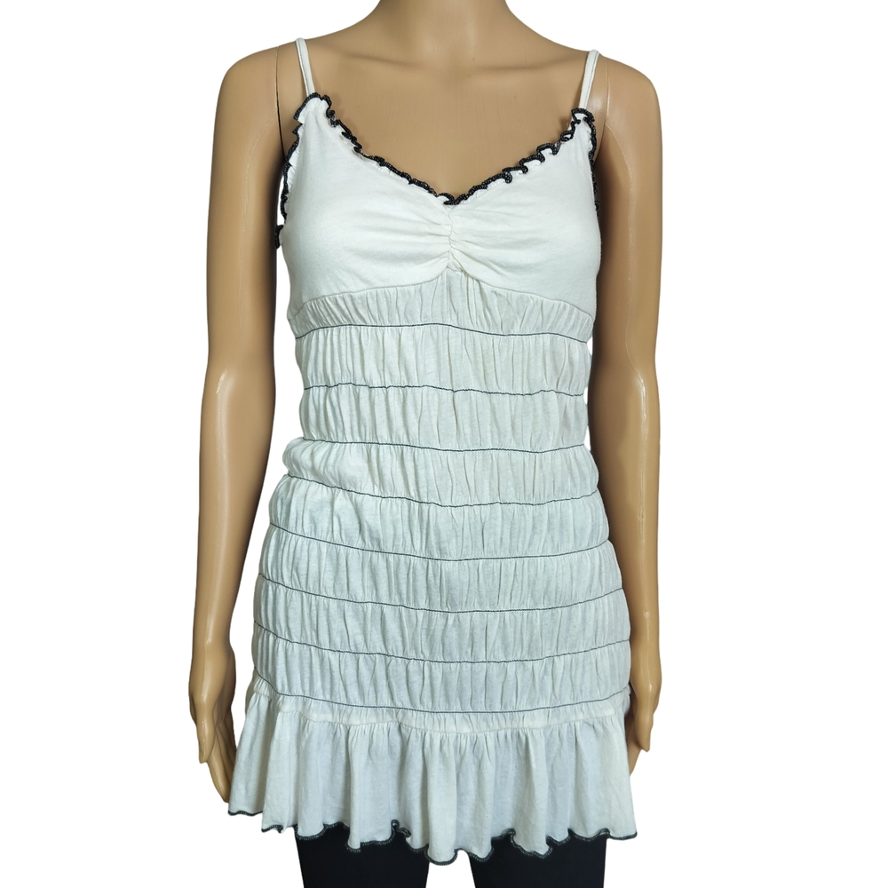 Urban Outfitters White Chemise with Ruffled Hem